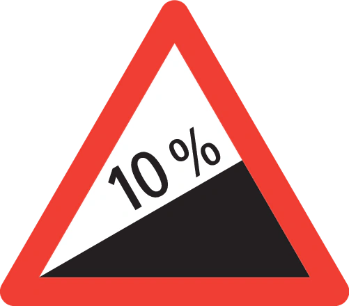 1.11 - Steile Steigung bergauf Verkehrsschild