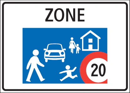 2.59.5-D-F - Zonenregelungszeichen 2.59.5 (deutsche und französische Variante) Verkehrsschild