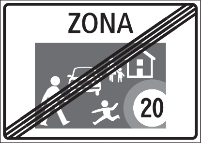 2.59.6-I - Zonenrichtzeichen 2.59.6 (italienische Variante) Verkehrsschild