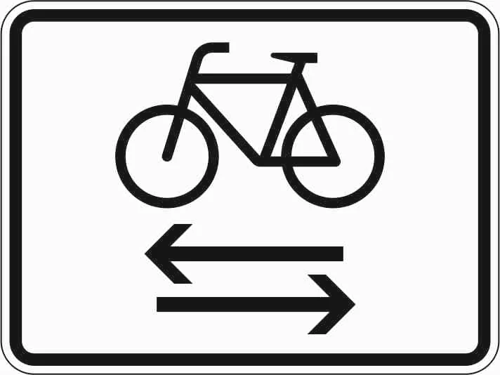 1000-32 - Tráfico ciclista cruza izquierda-derecha o tráfico ciclista está permitido en dirección contraria señal de tráfico