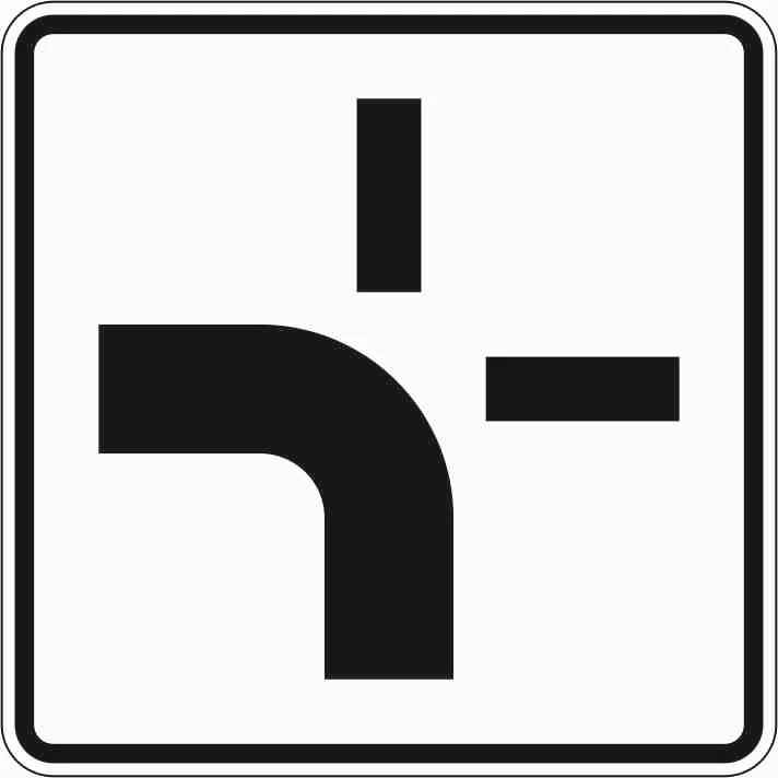 1002-10 - Recorrido de la vía prioritaria en cruces - inferior izquierda señal de tráfico