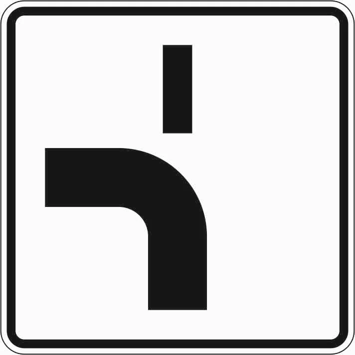 1002-12 - Recorrido de la vía con prioridad en intersecciones - abajo a la izquierda, intersección arriba señal de tráfico
