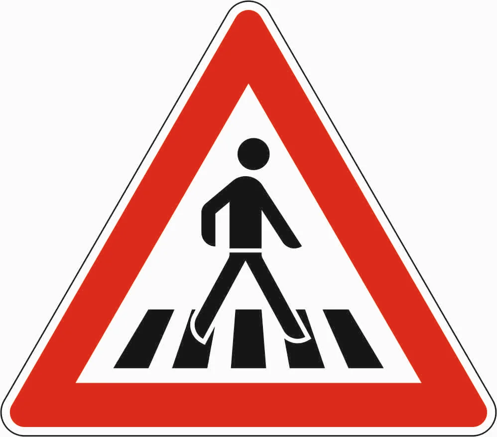 101-21 - Cruce de peatones - instalado a la izquierda señal de tráfico