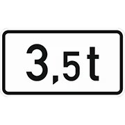 1053-55 - Panel complementario "indicación de peso - 3,5 t" señal de tráfico