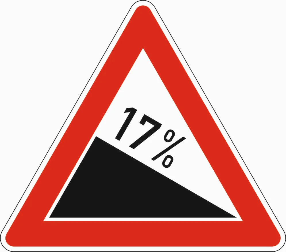 108-17 - Gefälle 17% Verkehrsschild