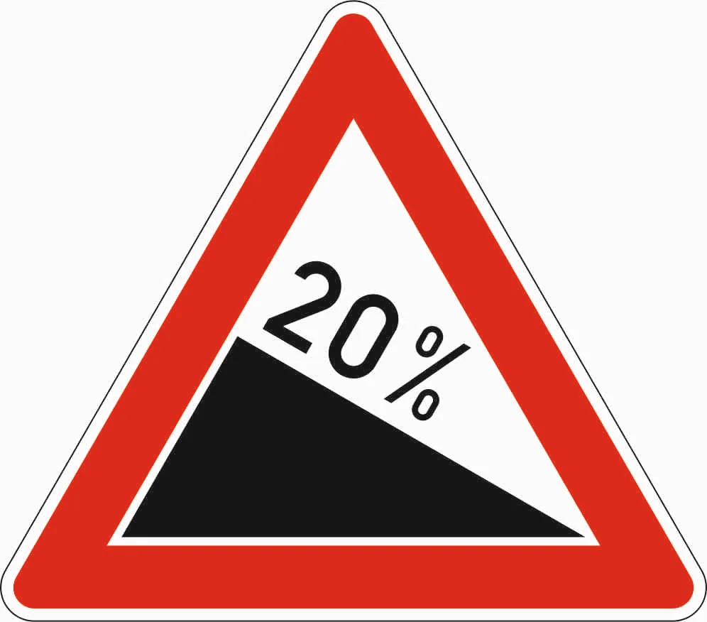 108-20 - Pendiente 20% señal de tráfico