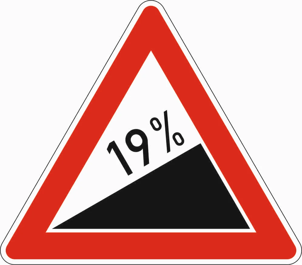 110-19 - Steigung 19% Verkehrsschild