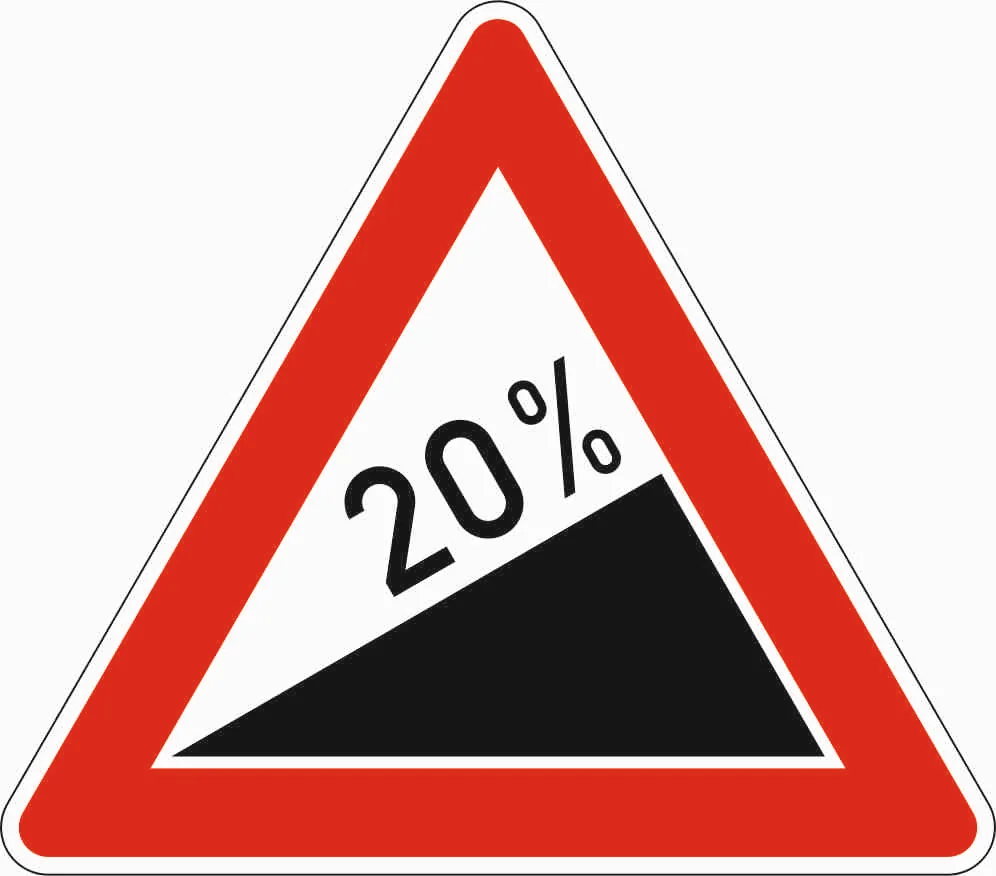 110-20 - Pendiente 20% señal de tráfico