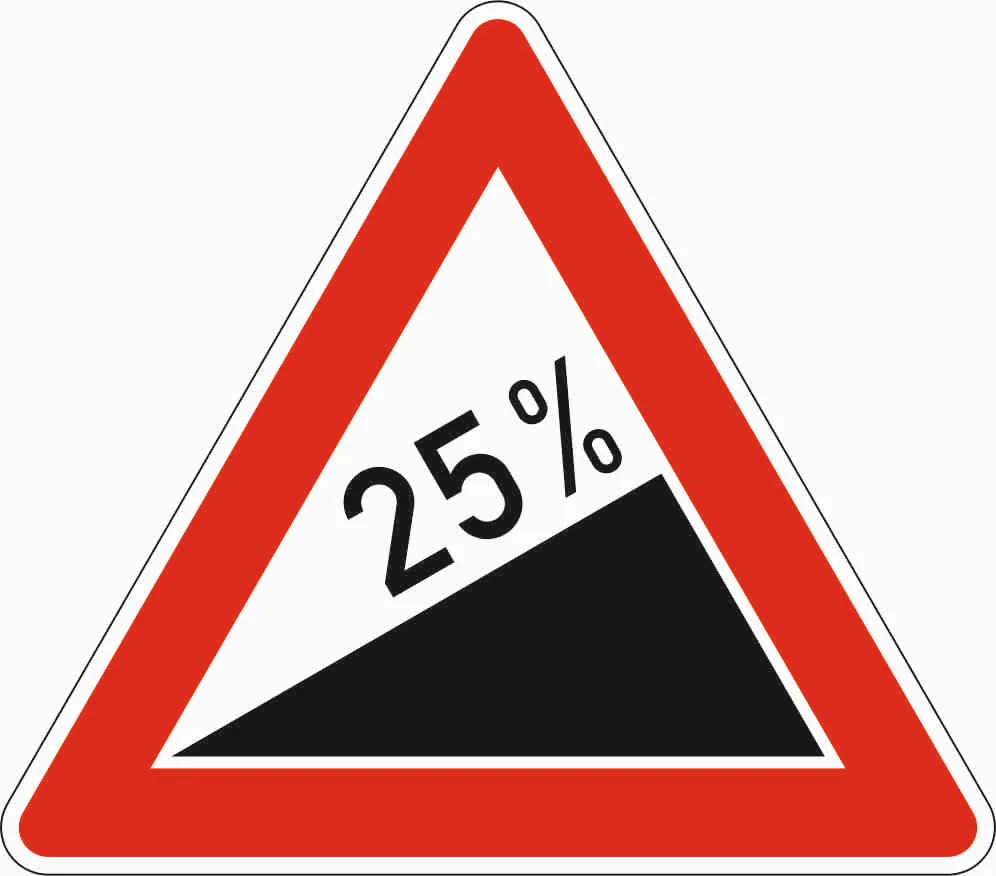 110-25 - Steigung 25% Verkehrsschild