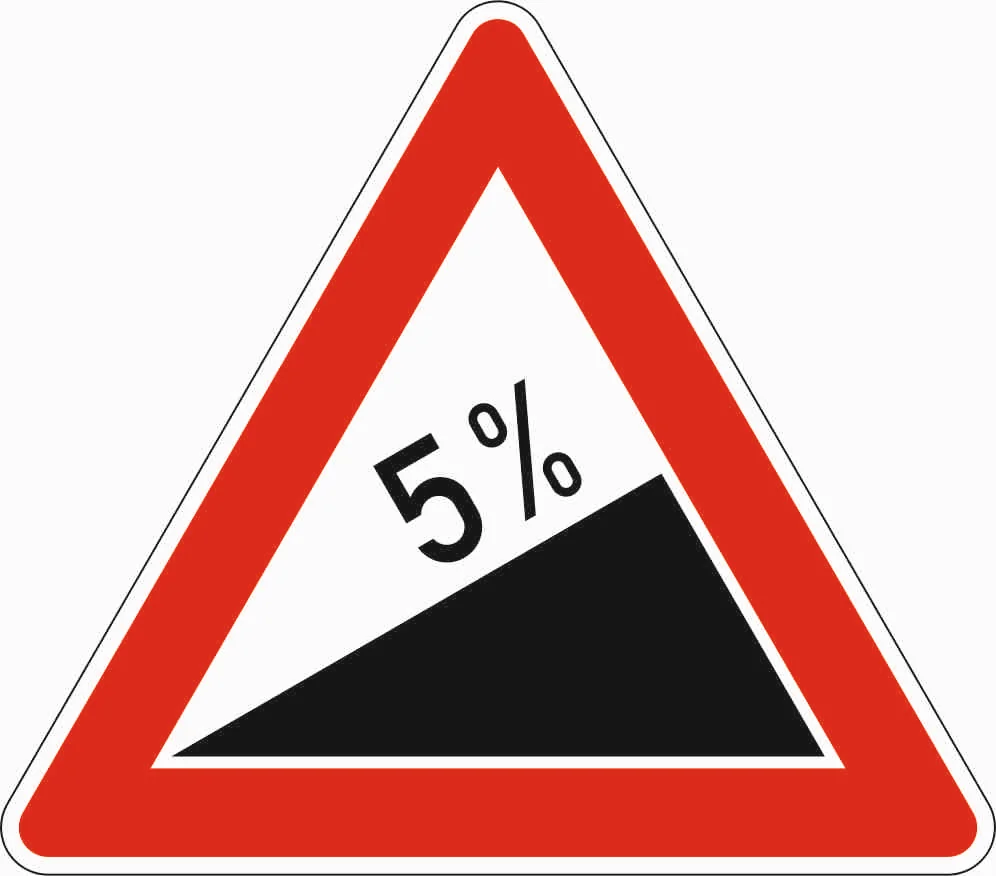 110-5 - Steigung 5% Verkehrsschild