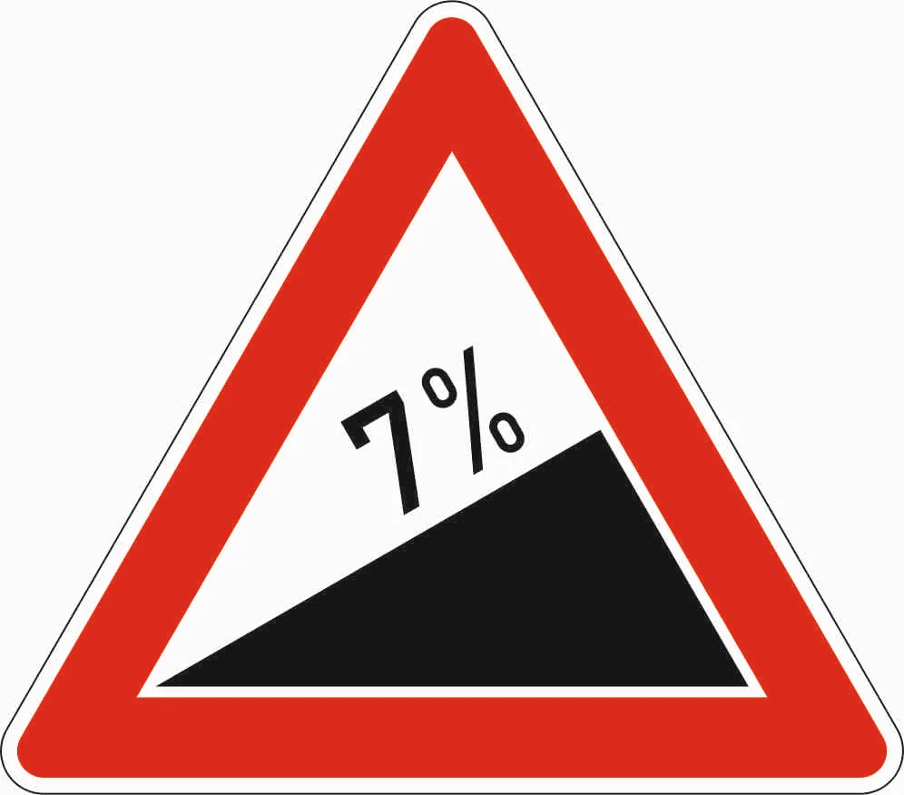110-7 - Steigung 7% Verkehrsschild