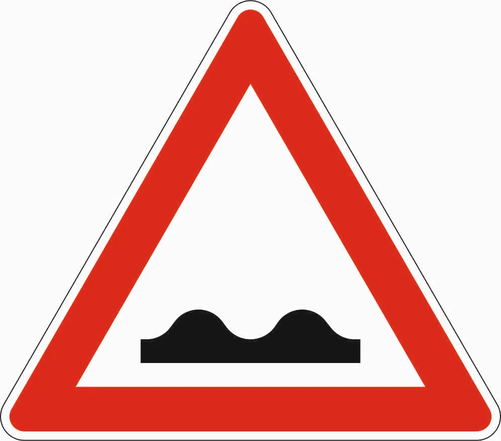 112 - Unebene Fahrbahn Verkehrsschild