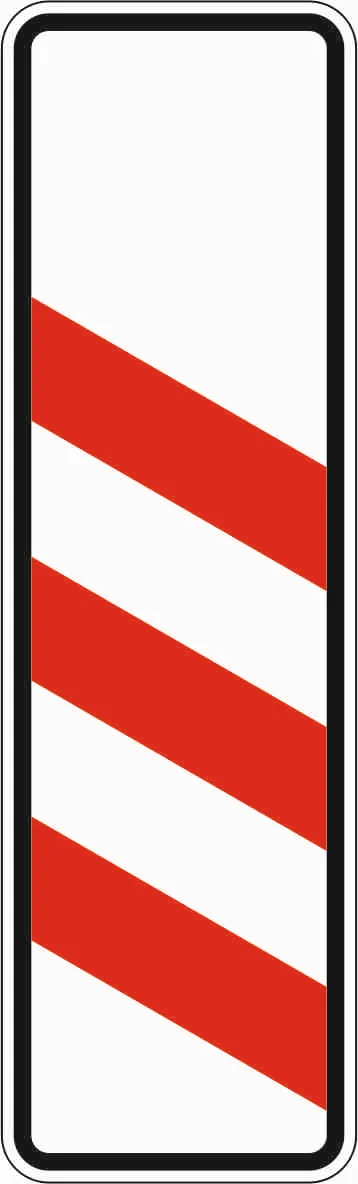 157-20 - Panel de señalización de distancia de carril triple - instalado a la izquierda señal de tráfico