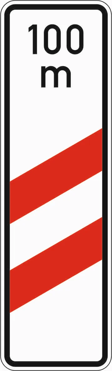 159-11 - Panel de marcación de distancia "Zweilanee" con indicación de distancia - instalado a la derecha señal de tráfico