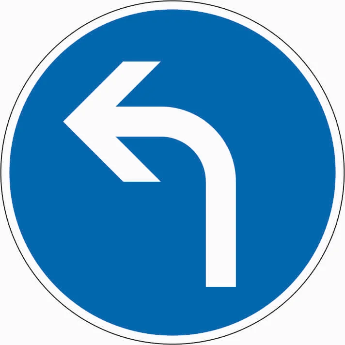 209-10 - Dirección obligatoria - izquierda señal de tráfico