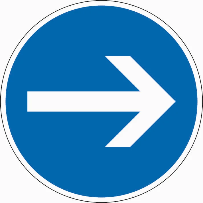 211 - Obligatorische Fahrtrichtung - hier rechts Verkehrsschild