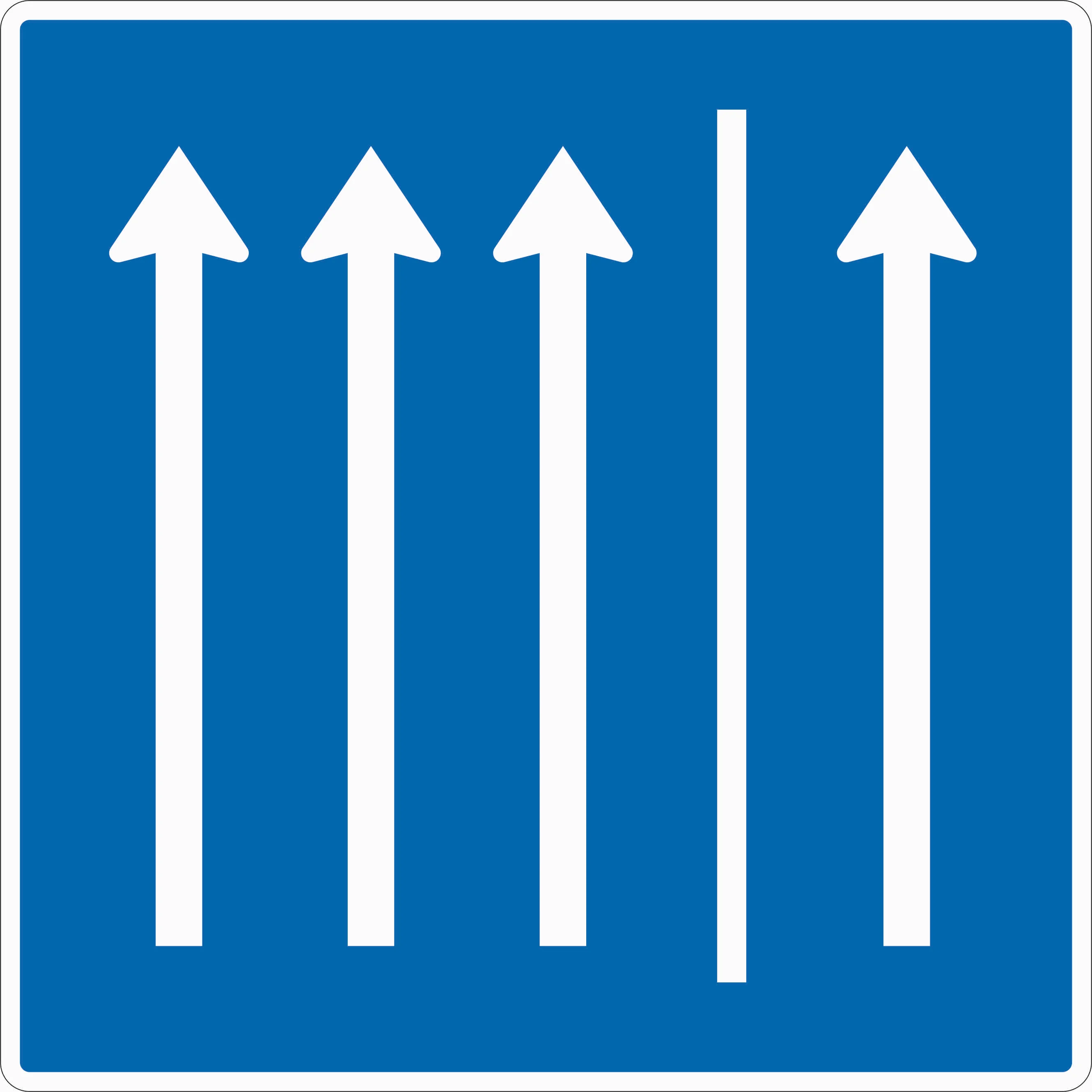 223.1-51 - Usar el arcén como carril - 3 carriles + arcén señal de tráfico