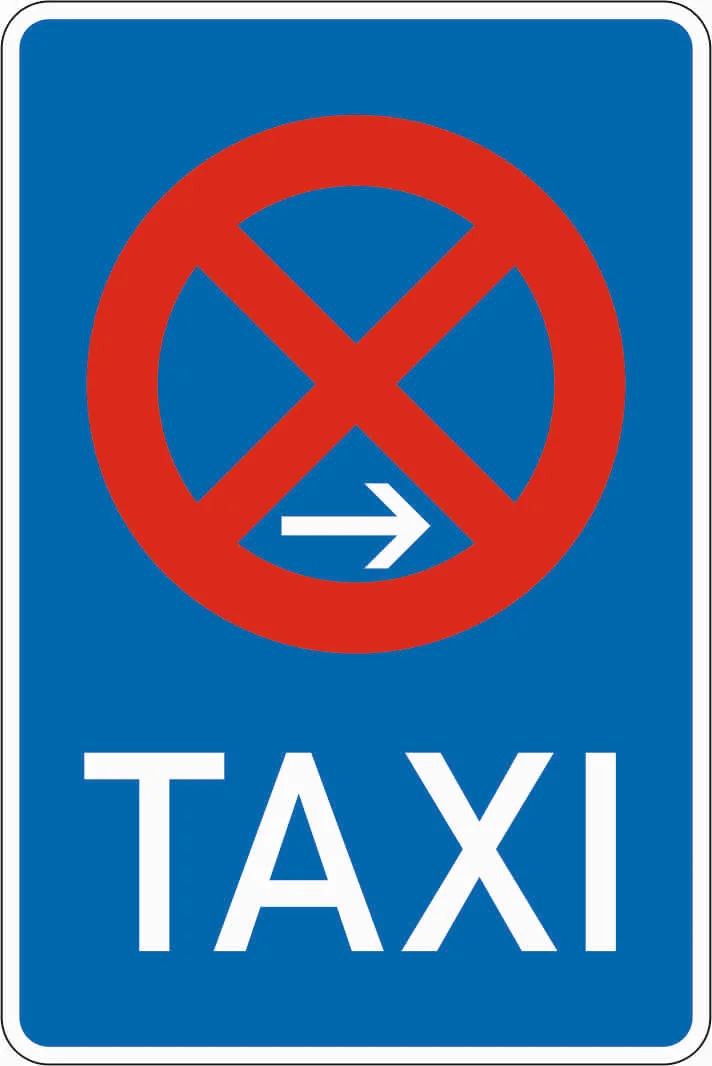 229-20 - Fin de parada de taxis - instalada a la derecha señal de tráfico