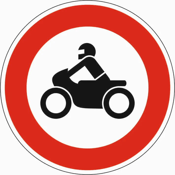 255 - Prohibición para motocicletas señal de tráfico
