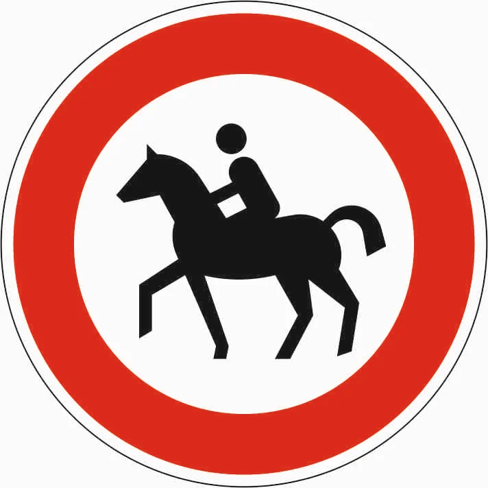257-51 - Prohibición para jinetes señal de tráfico