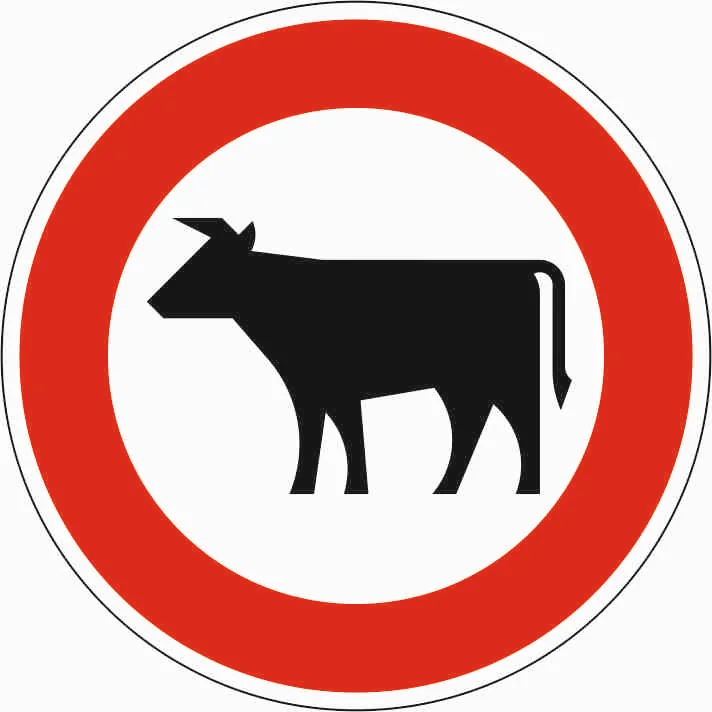 257-53 - Prohibición de paso de ganado señal de tráfico
