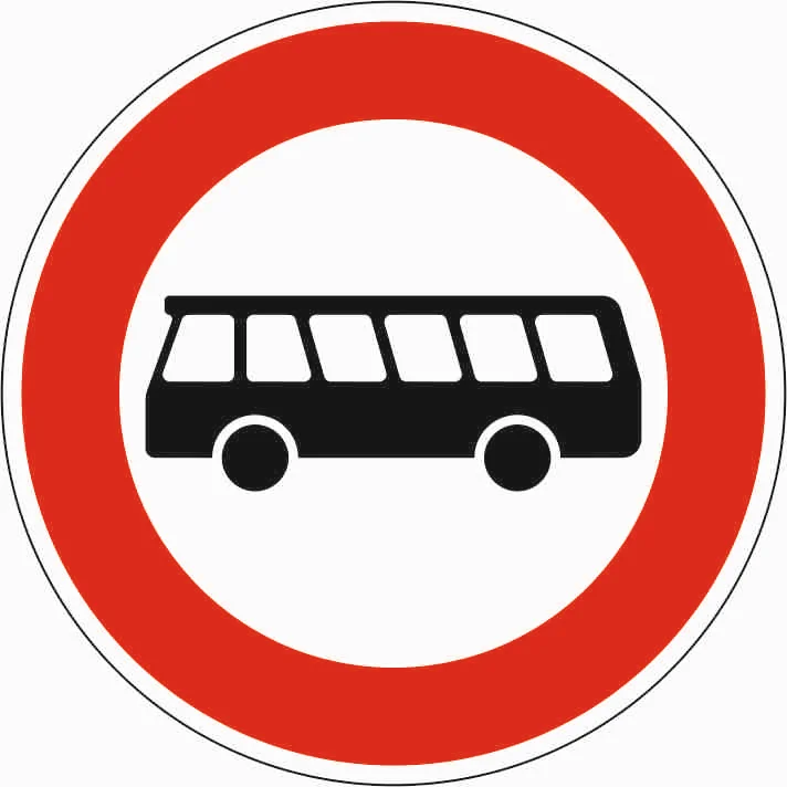 257-54 - Prohibición para autobuses señal de tráfico