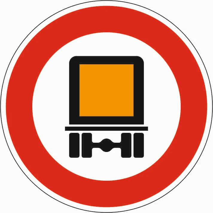261 - Prohibición para vehículos de motor identificables con mercancías peligrosas señal de tráfico