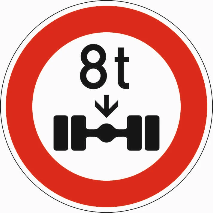 263 - Tatsächliche Achslast (Unternummer steht jeweils für den Zahlenwert) Verkehrsschild