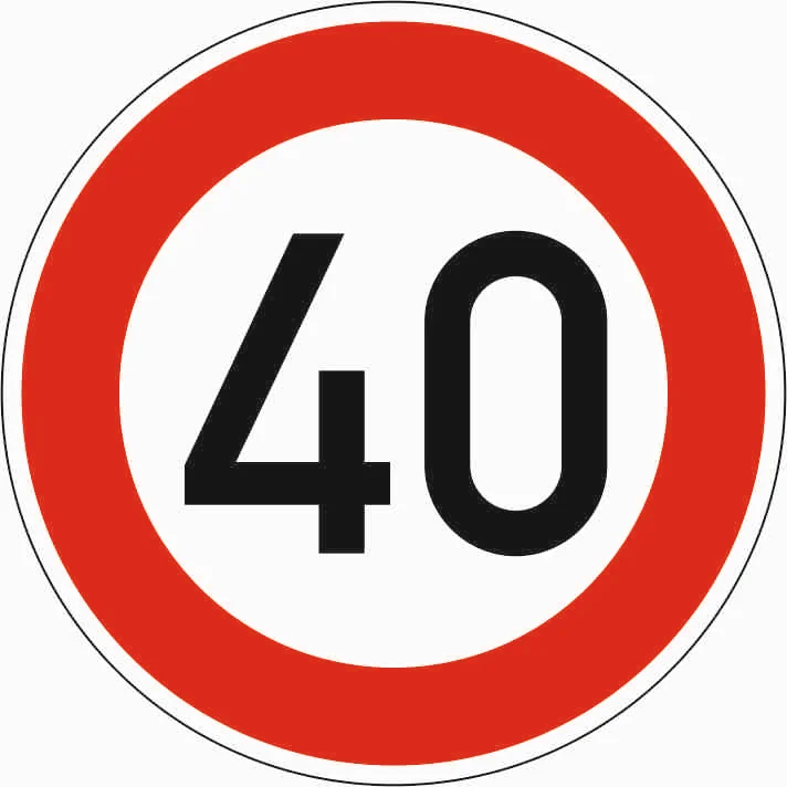 274-40 - Límite máximo de velocidad 40 km/h señal de tráfico