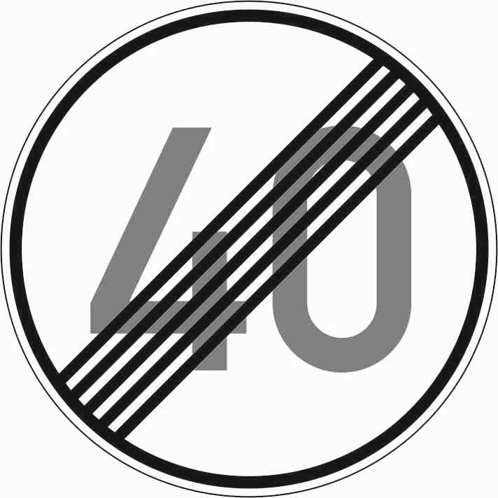 278-40 - Fin de la velocidad máxima permitida 40 km/h señal de tráfico