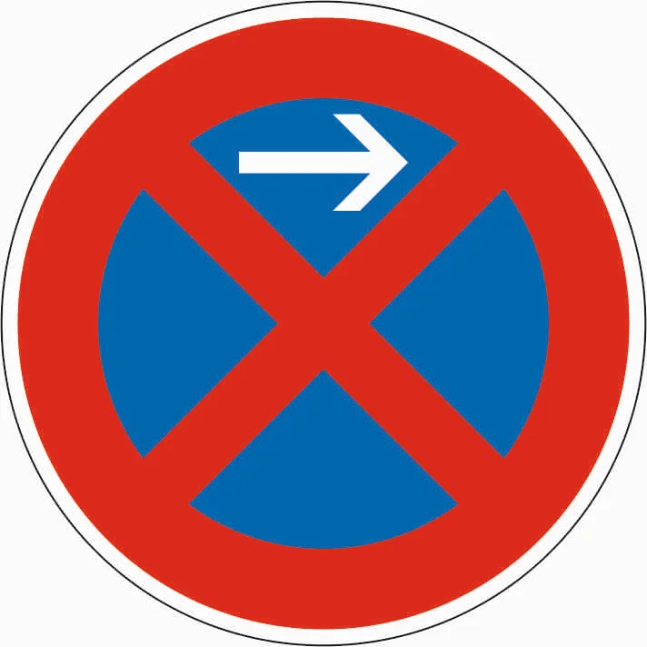 283-21 - Halteverbot - Beginn - Aufstellung links Verkehrsschild