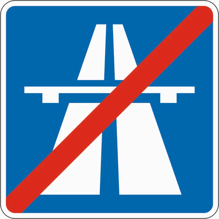 330.2 - Ende der Autobahn Verkehrsschild