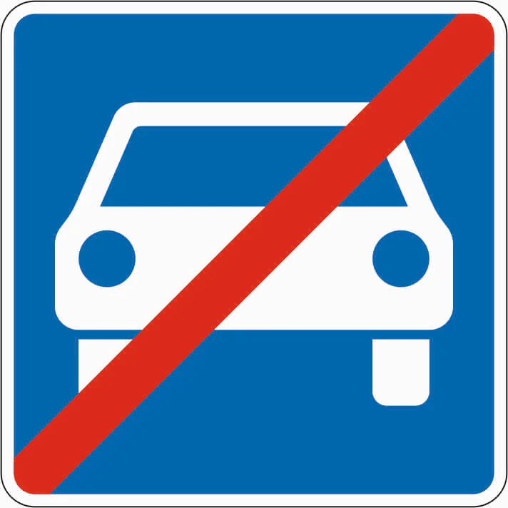 331.2 - Ende Kraftfahrstraße Verkehrsschild