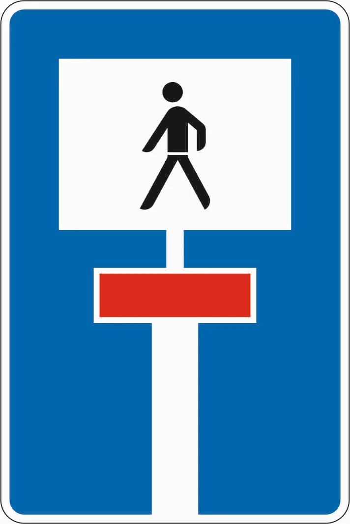 357-51 - Sackgasse – für Fußgänger durchlässige Sackgasse Verkehrsschild