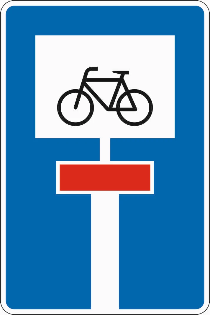 357-52 - Calle sin salida - para tráfico ciclista, calle sin salida transitable señal de tráfico