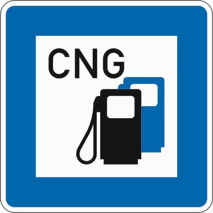 365-54 - Estación de servicio con Gas Natural señal de tráfico