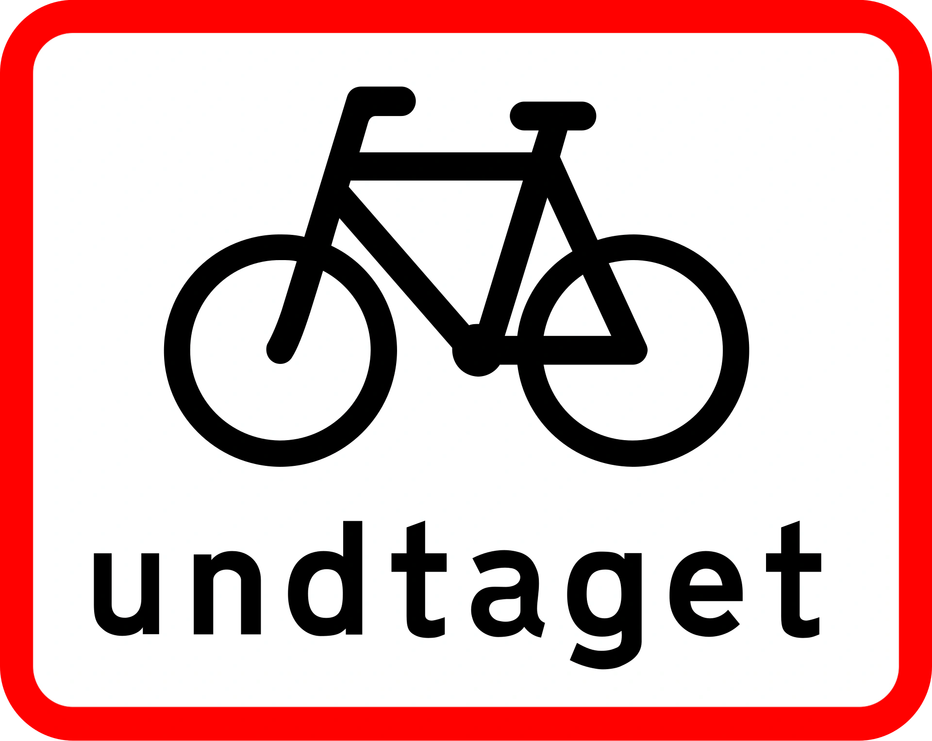 U5.1 - Ausgenommen Fahrräder und Kleinstmofa Verkehrsschild