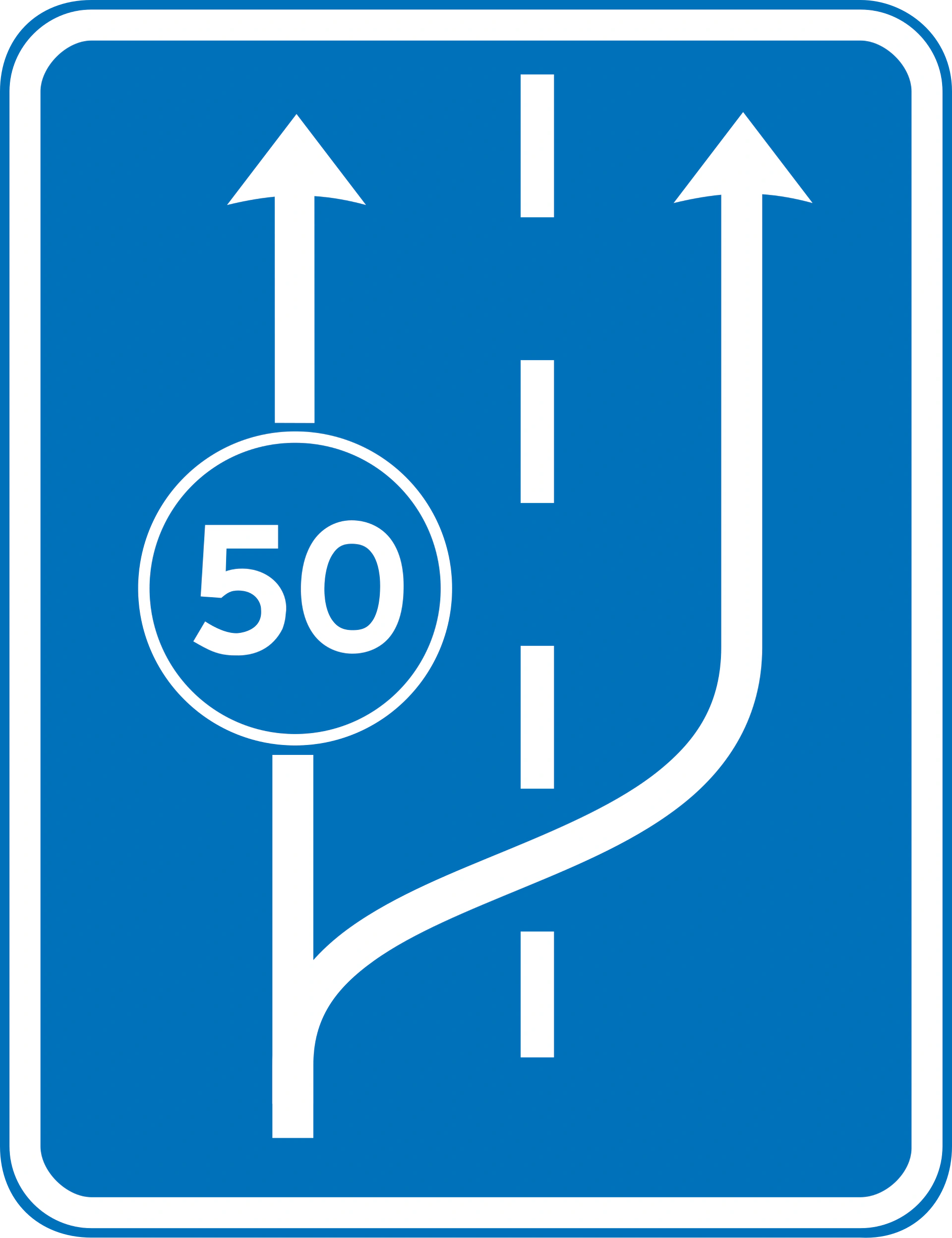 E37 - Beginn der Kriechspur Verkehrsschild
