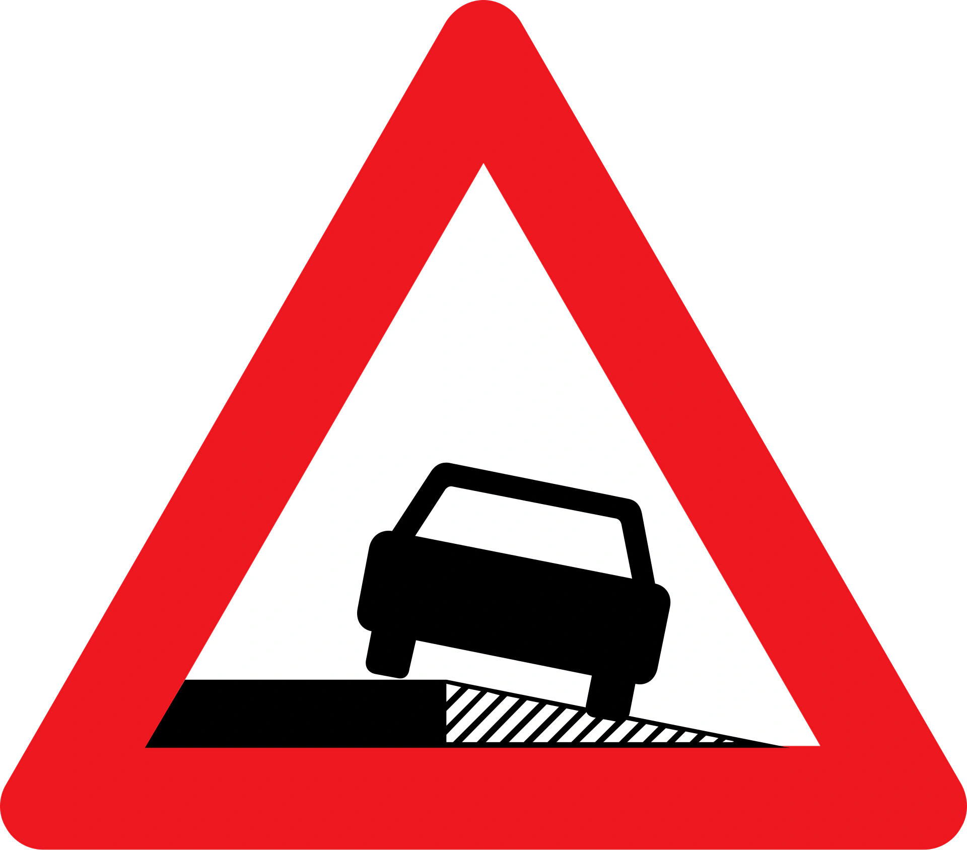 A35 - Gefährlicher Seitenstreifen Verkehrsschild