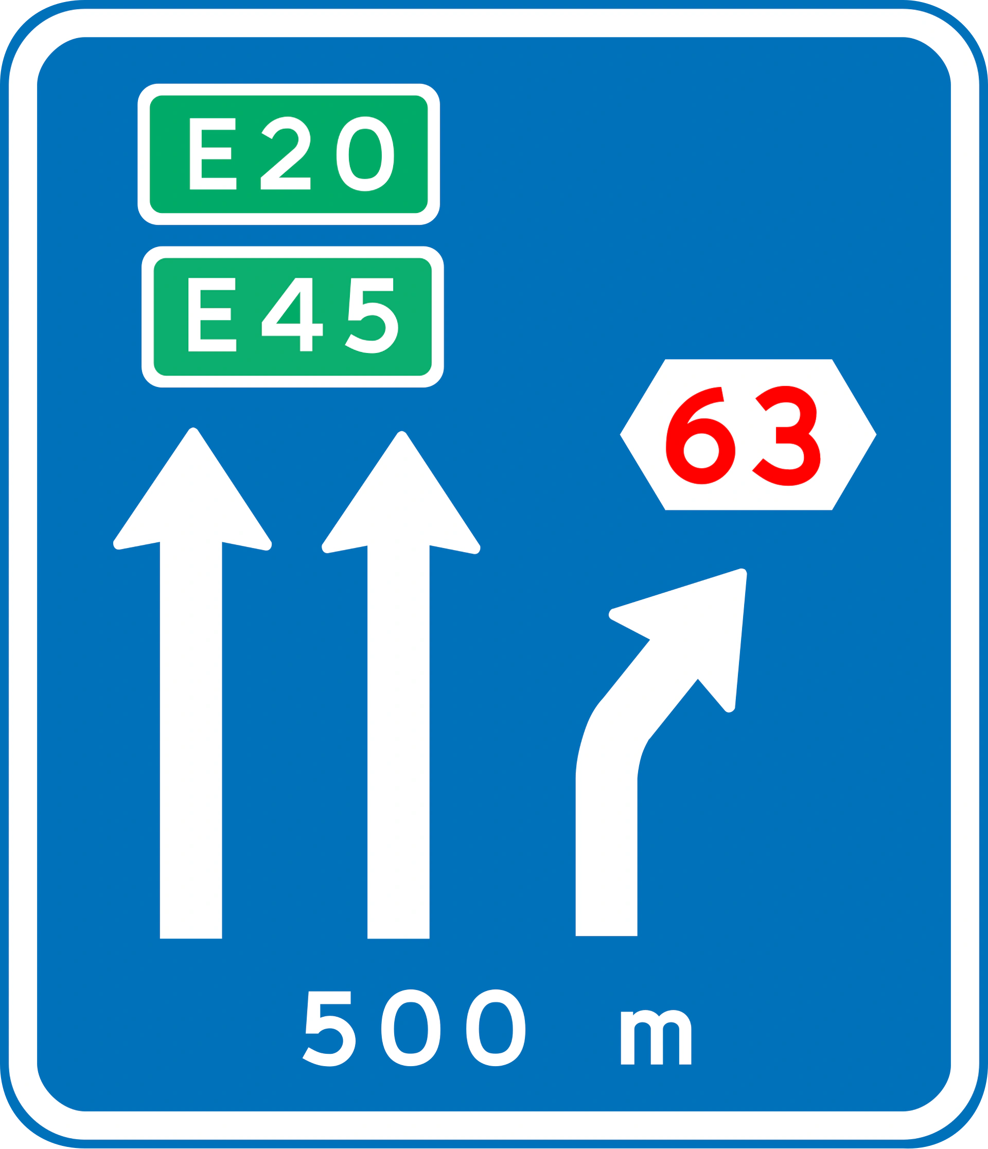 J12 - Fahrbahnplan Verkehrsschild