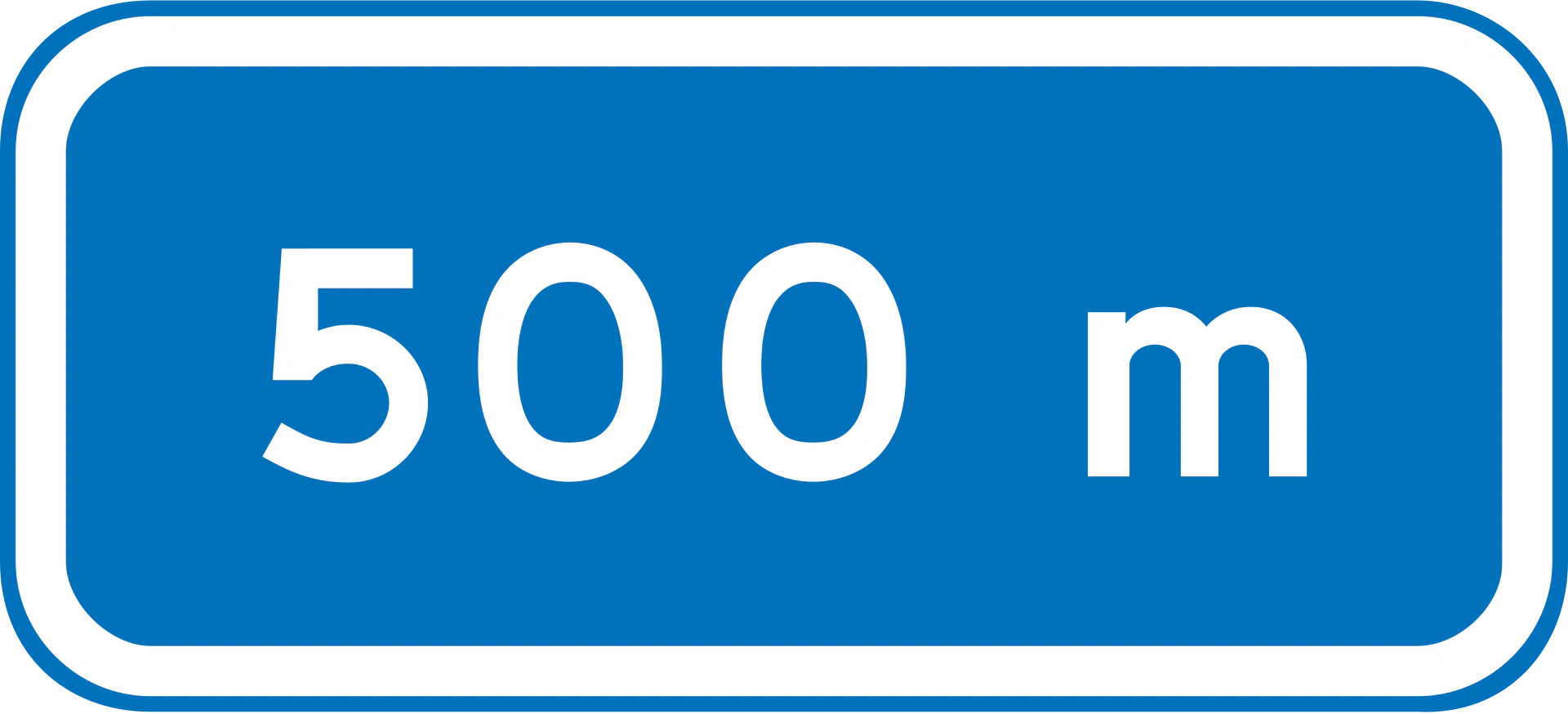 U1.2 - Entfernung (hier in 500 Metern) Verkehrsschild