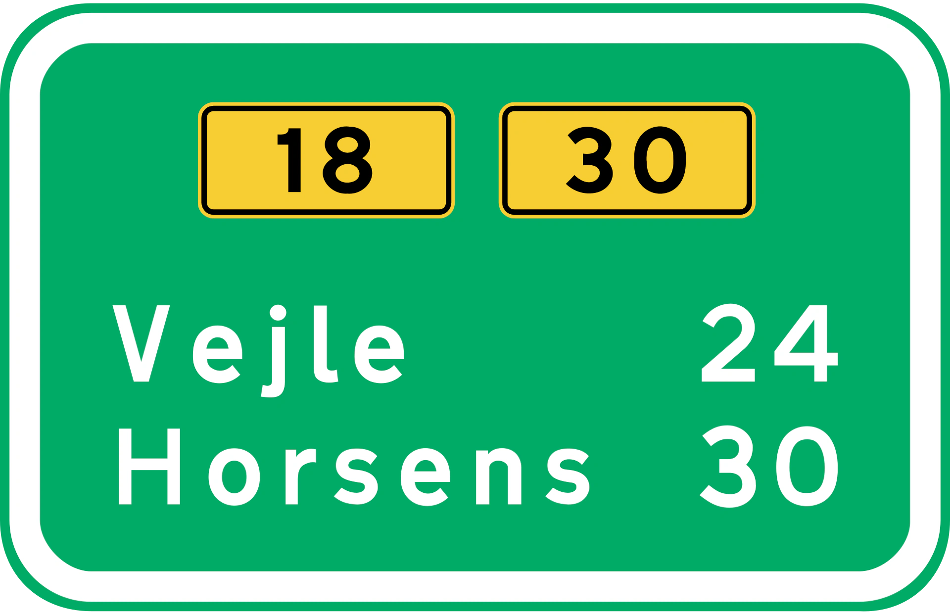 K12 - Entfernungsangaben Verkehrsschild