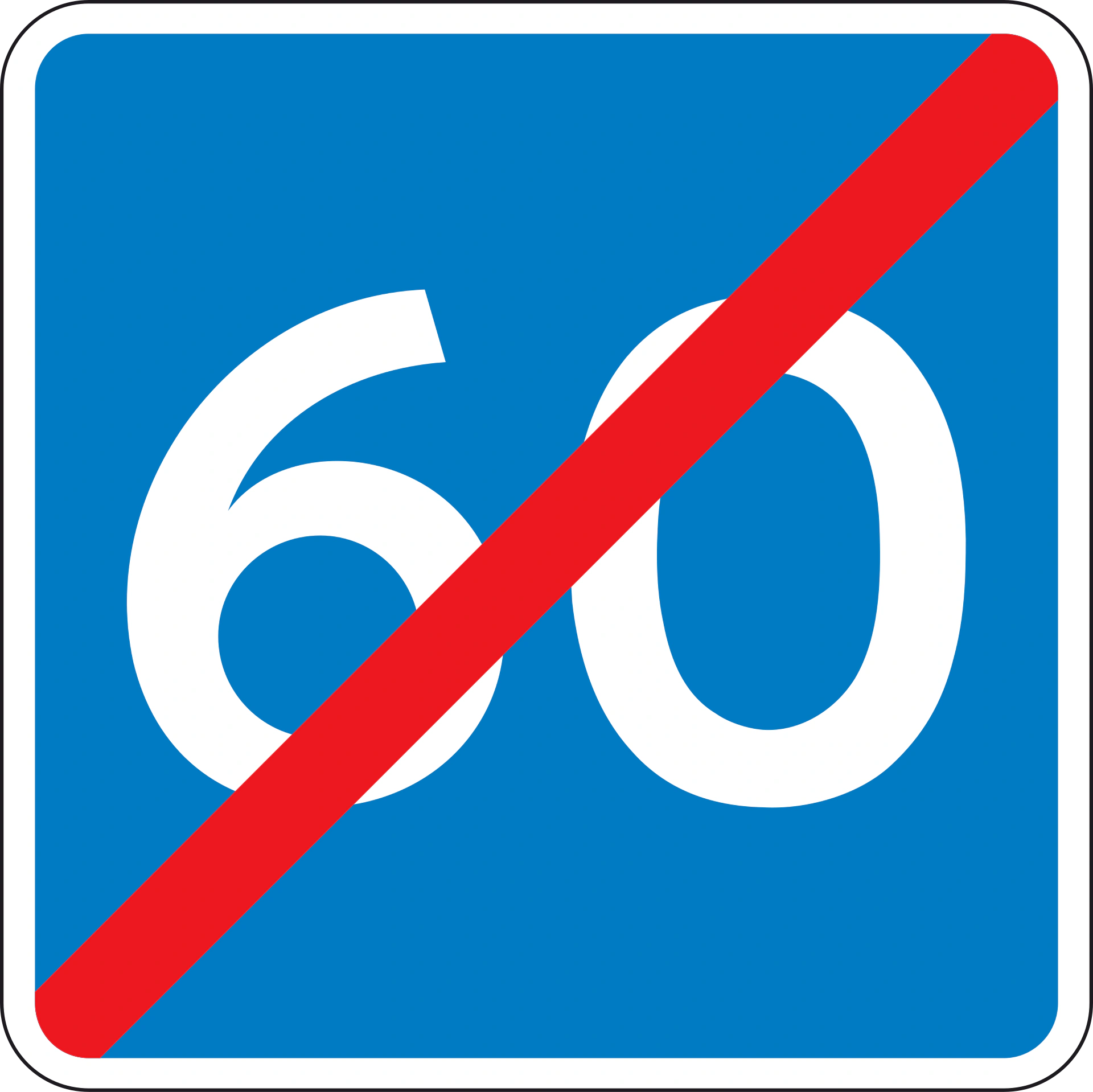 E40 - Ende der Höchstgeschwindigkeitsempfehlung Verkehrsschild