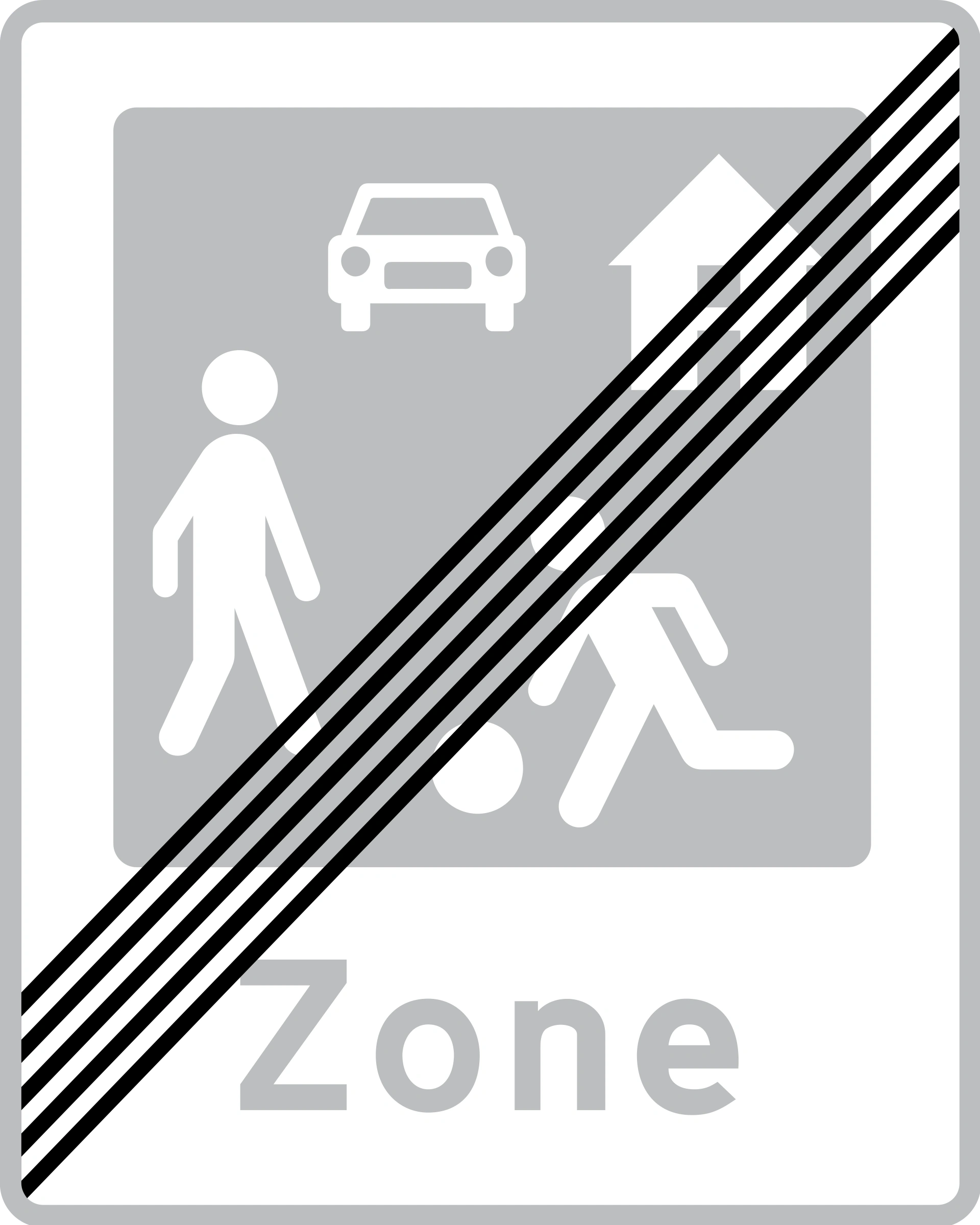 E52 - Ende einer Spielstraße Verkehrsschild