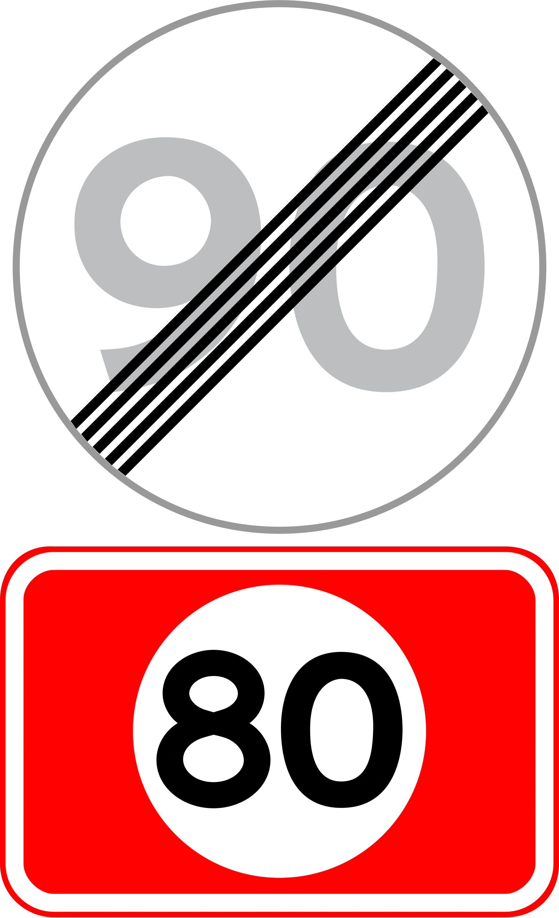 UC57 - Ende des lokalen Tempolimit-Zusatzzeichens Verkehrsschild