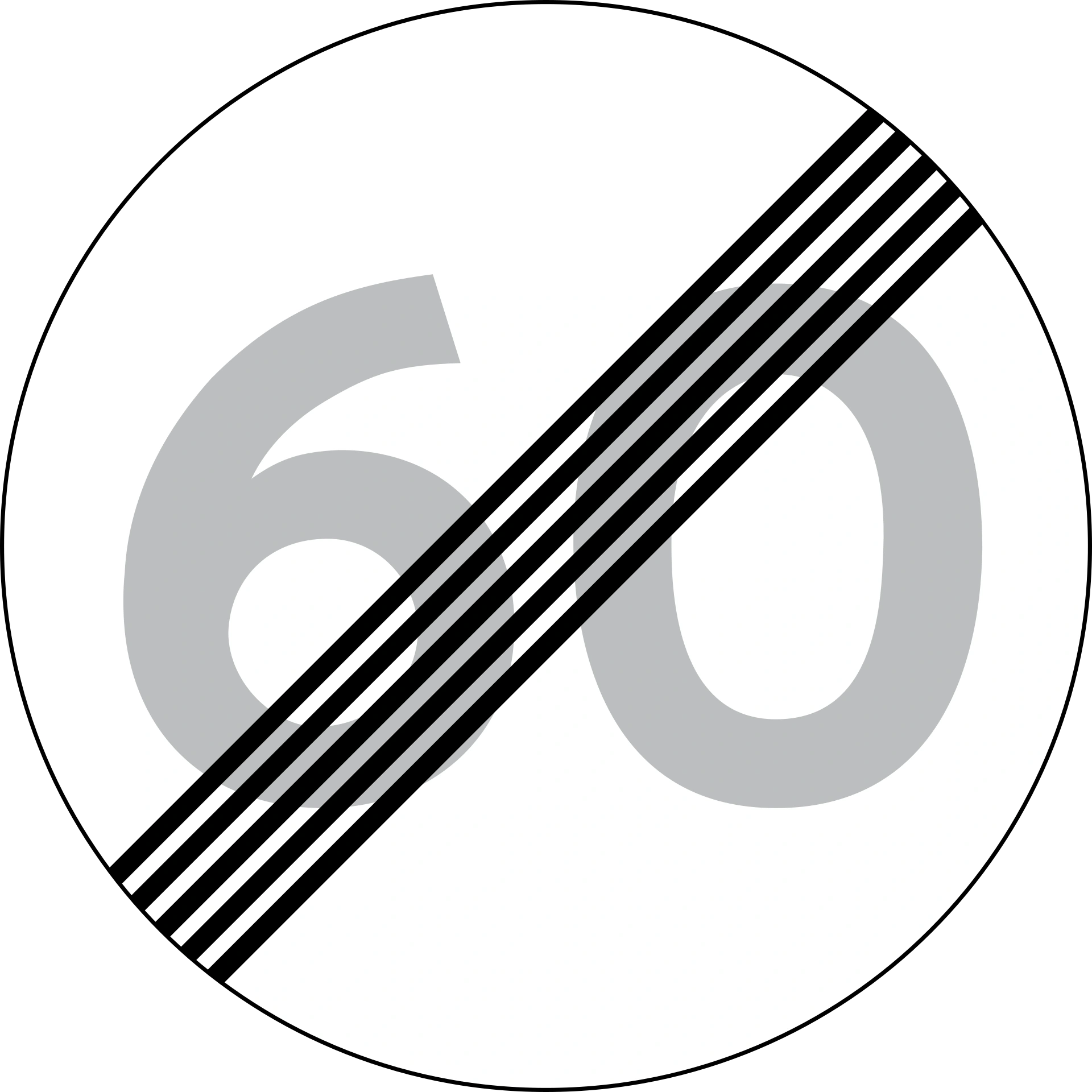 C56 - Ende der örtlichen Geschwindigkeitsbegrenzung Verkehrsschild
