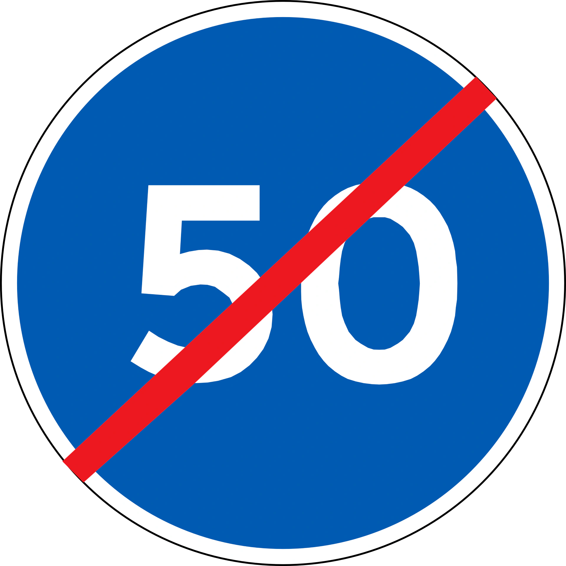 D56 - Ende der Mindestgeschwindigkeit Verkehrsschild