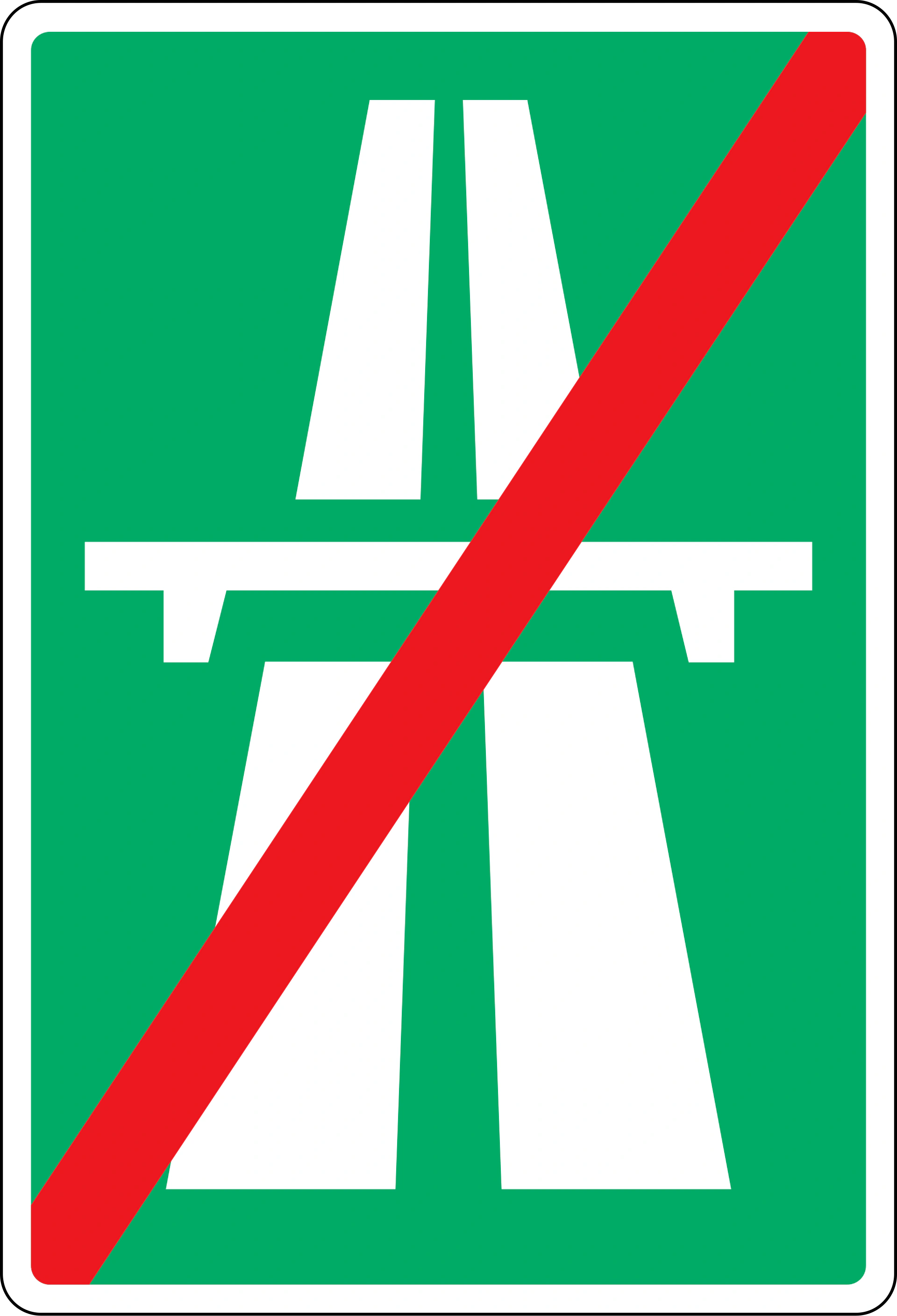 E44 - Ende der Autobahn Verkehrsschild