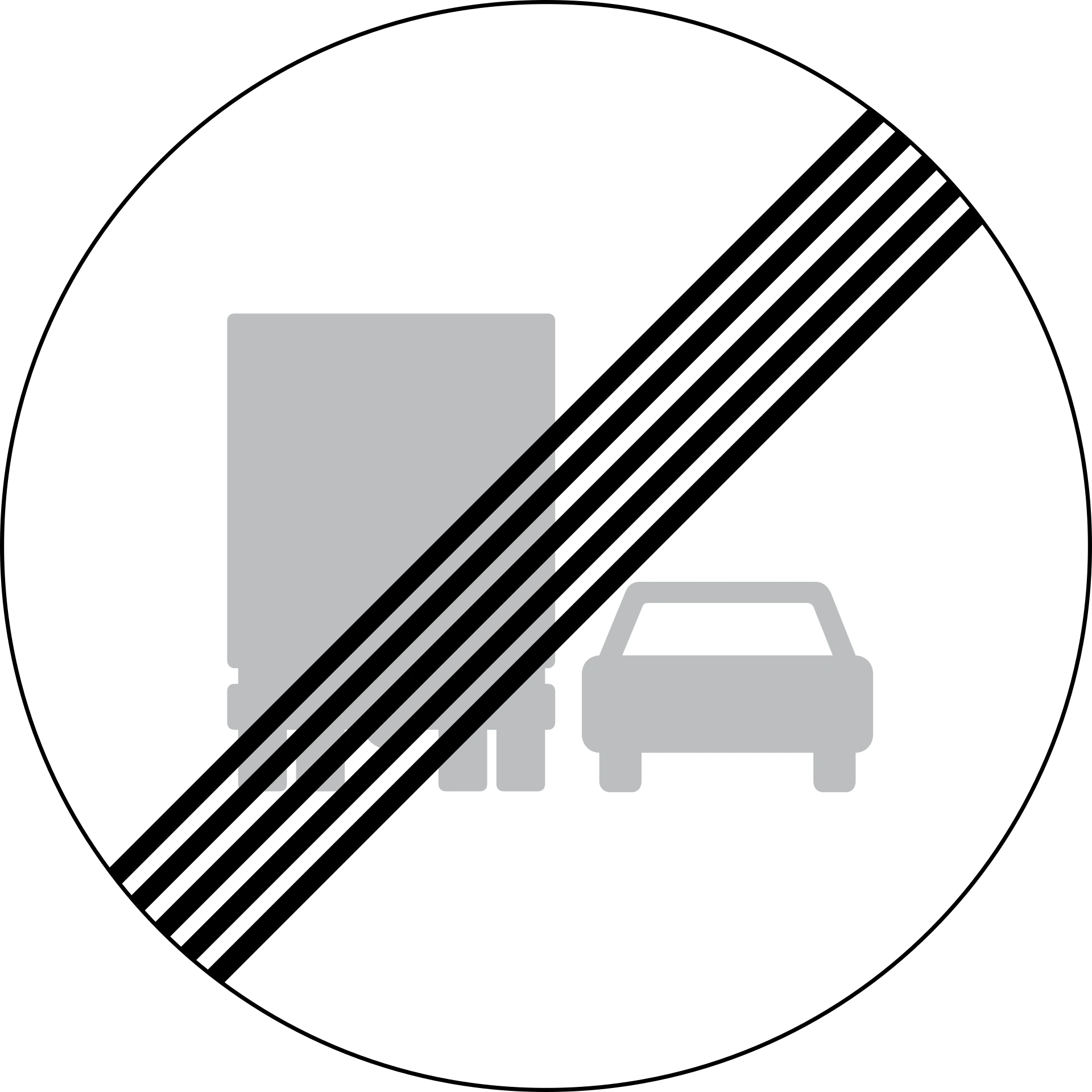C54 - Ende des Überholverbots für schwere Kraftfahrzeuge Verkehrsschild