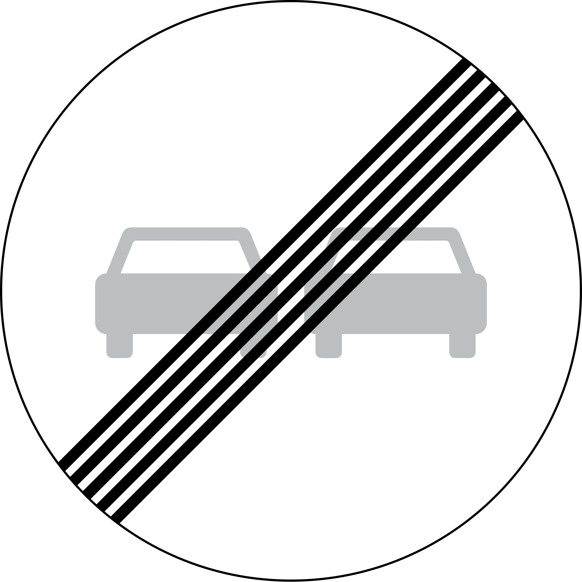 C53 - Ende des Überholverbots Verkehrsschild